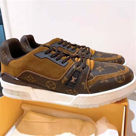 louis vuitton brown suede sneakers